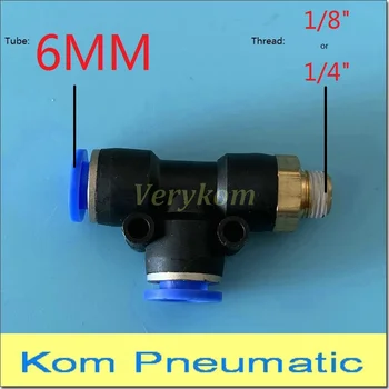 

Wholesale 100pcs/lot Pneumatic Male Tee Air Fitting 6MM Tube Push In 1/8" 1/4" bsp Hose Pipe Tubing Quick Connector PD 6-01 6-02