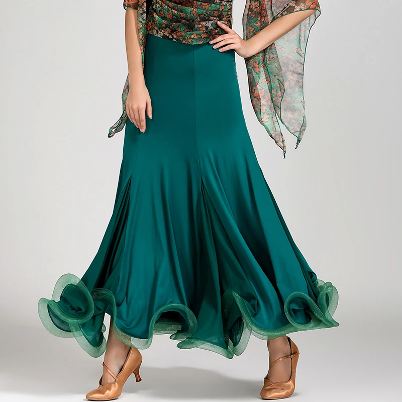 

S9018 Modern Dance Skirt Waltzing Tango Ballroom Costume Women Lady Adult Dancewear Evening Party Dress Skirt