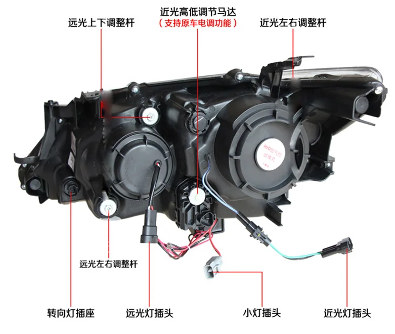 2 шт. Автомобиль Стайлинг для фара Camry 2013 2012 год Camry задний фонарь DRL Биксеноновая объектив Высокая Низкая луч парковка туман свет