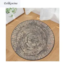 Ретро отделка под дерево круглый Нескользящий Впитывающий Коврик для ванны коврик для гостиной спальни ковровое покрытие для пола Infantil
