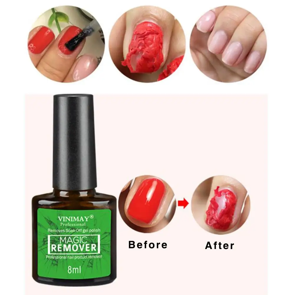 8ml VINIMAY Magic Nail Polish Remover Professional Quick Remove Nail Polish Burst Magic Glue Removes Soak-Off Gel Manicure Tools