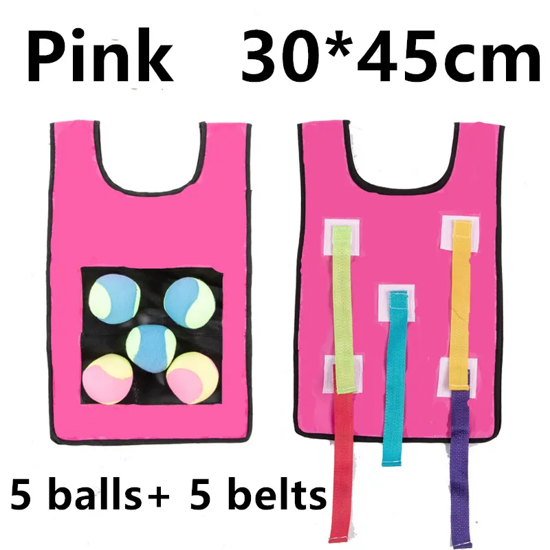 Дети Открытый школа ловить Pull шары игры активности детский сад оборудование развивающие игрушки спортивный жилет для детей - Цвет: 30 45cm pink B
