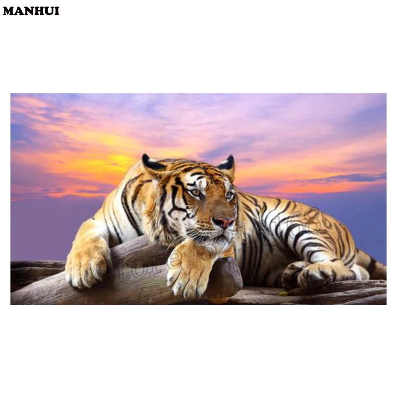 

Volledige vierkante / ronde diamant 5D DIY Diamond Painting "Animal tiger" Diamond geborduurd Diamond Mosaic Home Decor SSA149