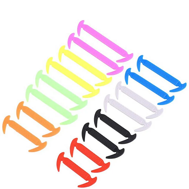 

16Pcs/set Multi-Color Adult Lazy Elastic No Tie Shoelaces Free Tying Silicone Shoelace Easy Shoe Laces Wholesale 3.9cm-7.2cm