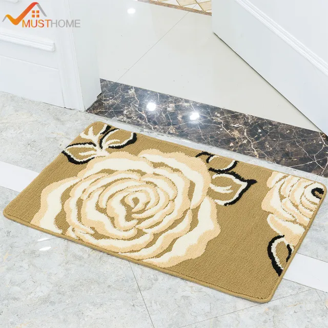 40x60cm 50x80cm Microfiber Jacquard Door Mats Modern Peony Home Rugs 40x60cm 50x80cm Microfiber Jacquard Door Mats Modern Peony Home Rugs Non Slip Latex Back