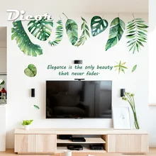 DICOR Tropical Plant Leaves Wall Stickers For Sofa Background Wall Cupboard Door Decor DIY Wall Decal Decoration QT722 plant wall decal