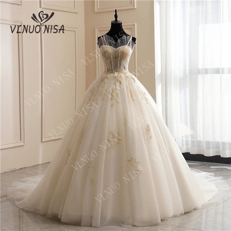 

7 Layers Fashion simple White Wedding Dresses Lace Appliques pearls Beading Cheap Vestidos De Noiva Bridal Dresses Ball Gowns 65