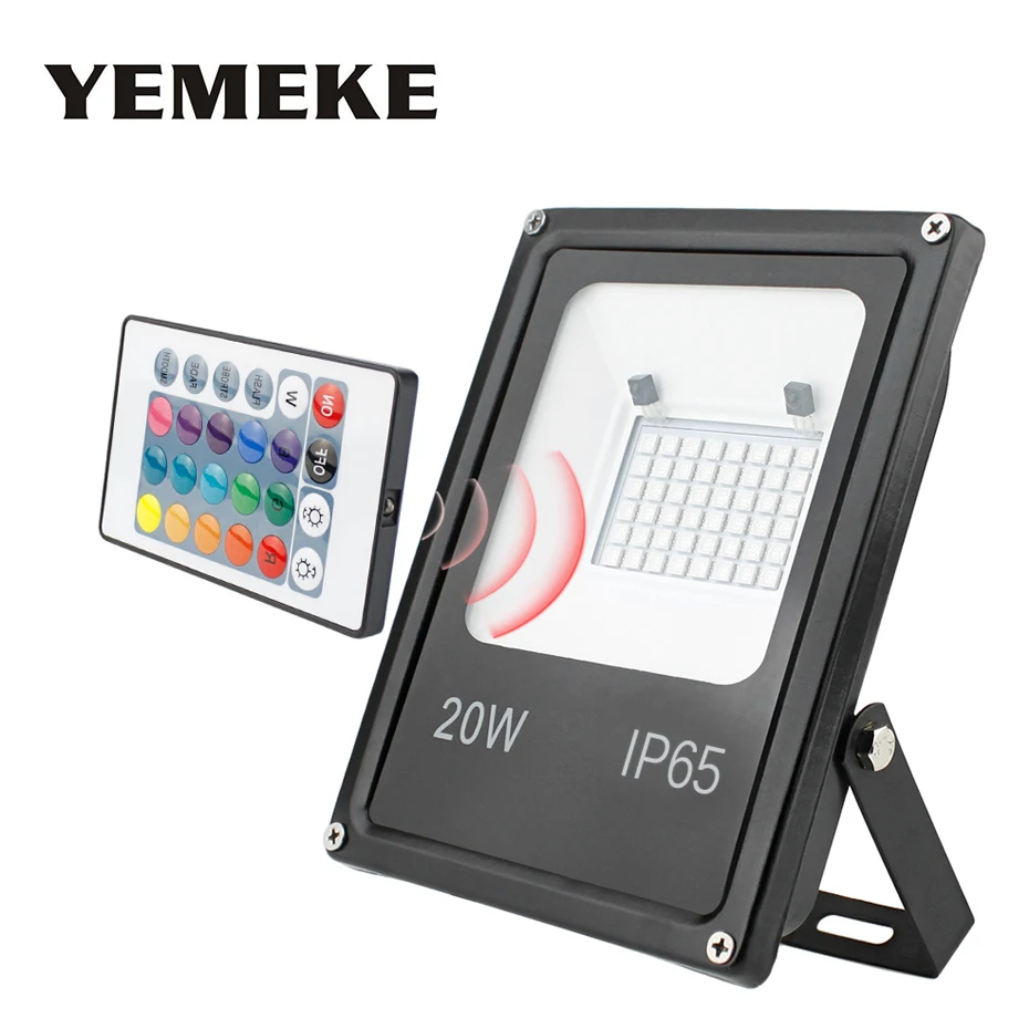 

RGB Flood Light 20W 30W 50W LED Floodlight RGB With Remote Controller Reflector LED Outdoor Light IP65 AC220V Garden Lamp
