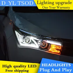 Стайлинг автомобиля фары для Corolla 2014-2016 светодиодный фонарь для Corolla Головной фонарь СВЕТОДИОДНЫЙ дневной ходовой свет светодиодный DRL