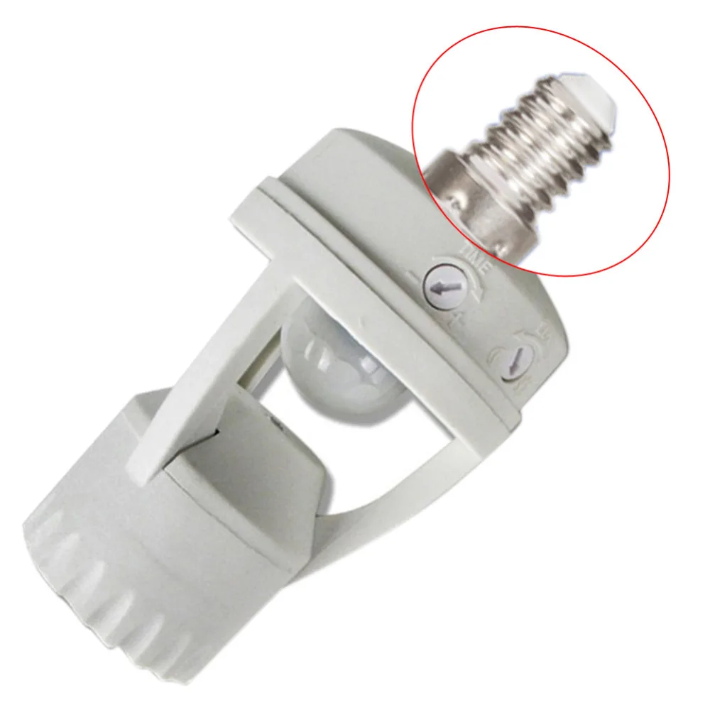 

E27 LED 220V PBT soporte de bombilla de tornillo LED sensor de movimiento por infrarrojos PIR lámpara con enchufe de interruptor identificar lámparas LED lámpara infrarroja