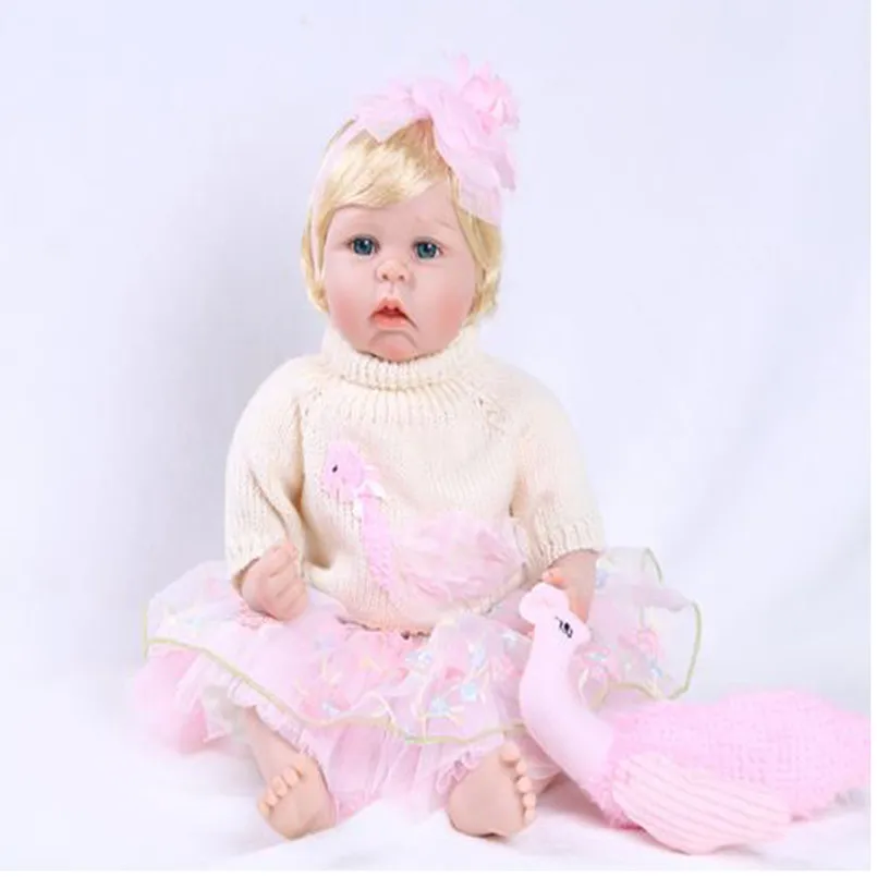 

22 Inch Realistic Reborn Doll Silicone Reborn Baby Dolls for Girl Toy Gift,Lovely Reborn Silicone Baby for Sale