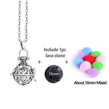 1 шт. Ароматические украшения 16 мм Черная Лава Рок бусина эфирное масло диффузор ожерелье для парфюма ожерелье с 10 шт. фетровые шарики