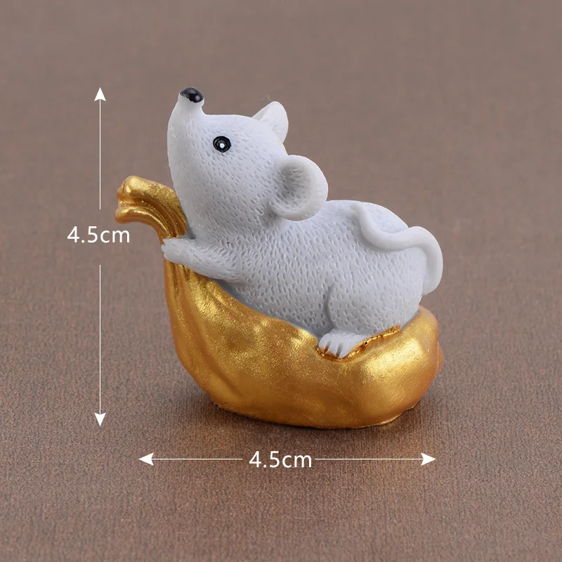 10 шт. желтый милый Yuanbao Золотая монета мышь украшения богатые мыши маленькая статуя маленькая фигурка ремесла украшения животных - Цвет: 6