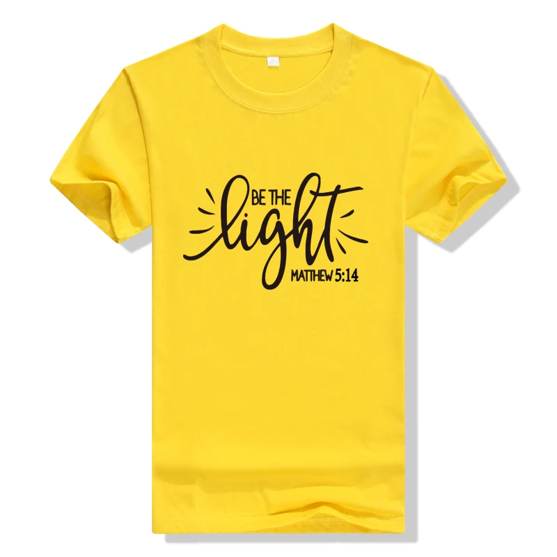 

Be The Light matthew Christian fashion slogan aesthetic street style Positive Message faith Jesus t-shirt vintage yellow tee top
