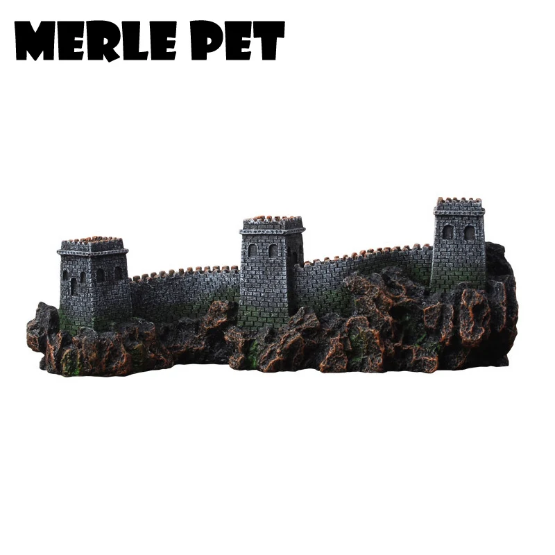 MERLE PET Chinese Architecture Landscape Rockery Ornaments Aquarium Decoration Fish Tank Cave Accessories Free Shipping G07075 | Дом и сад