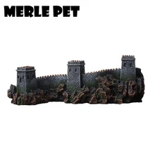 

MERLE PET Chinese Architecture Landscape Rockery Ornaments Aquarium Decoration Fish Tank Cave Accessories Free Shipping G07075