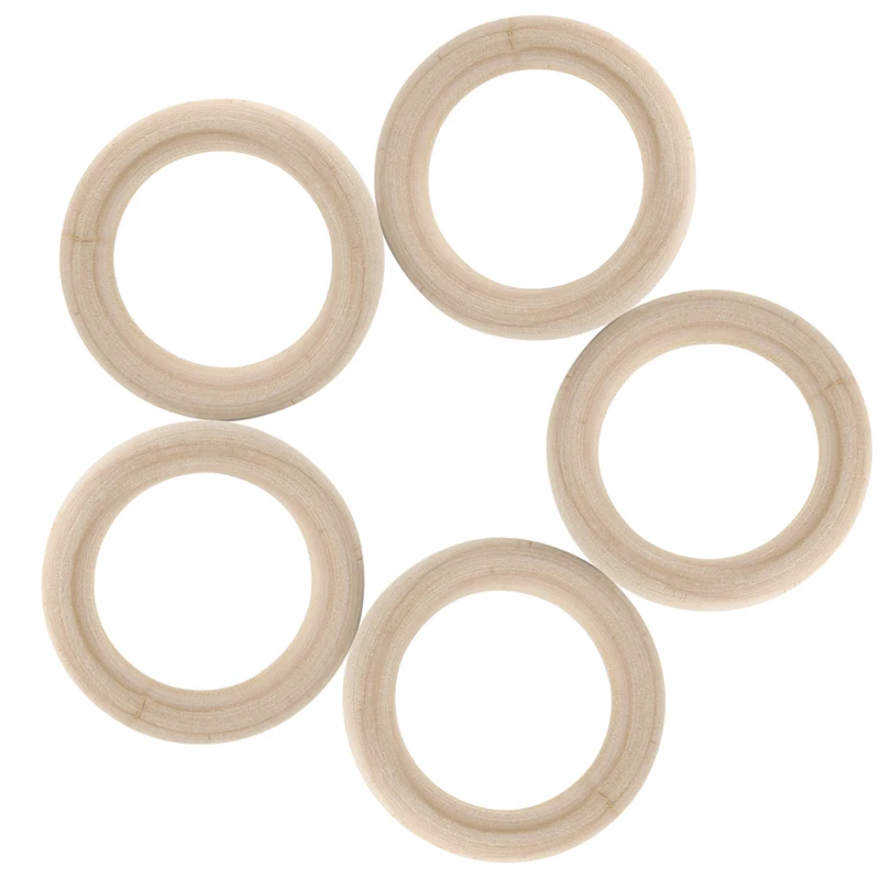 

2018 35/45/50/65/100mm Natural Wood DIY Wooden Beads Connectors Circles Rings Beads Lead-Free S10_18