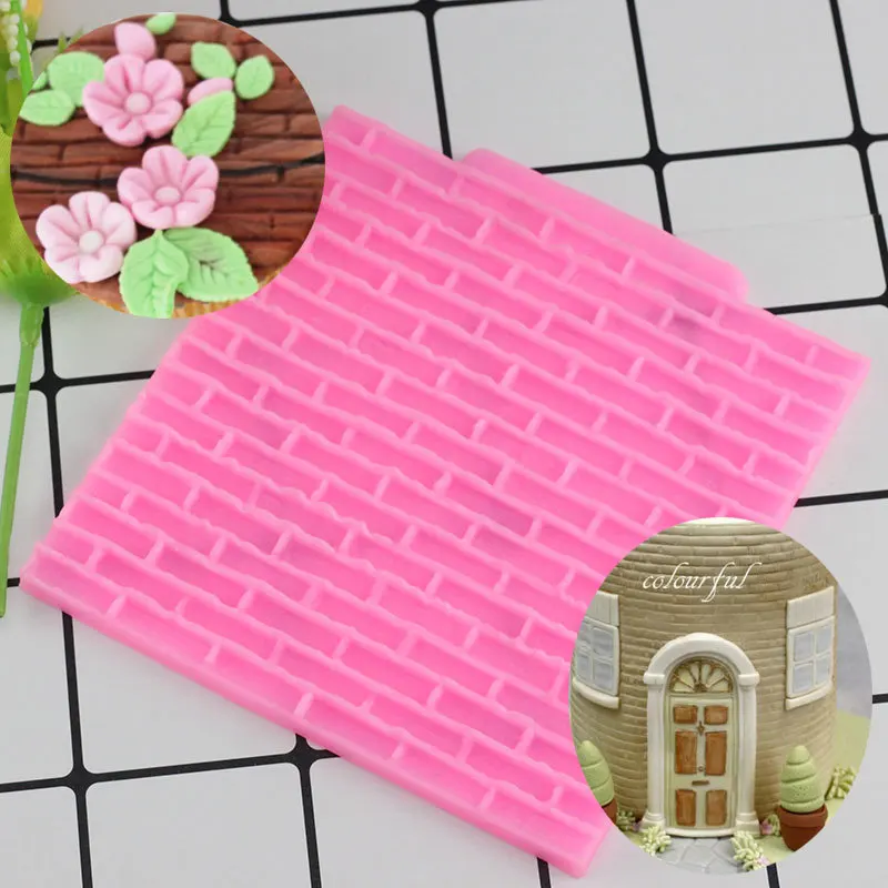 

Mujiang Castle Brick Wall Texture Silicone Molds Cake Border Fondant Cake Decorating Tools Candy Chocolate Gumpaste Moulds