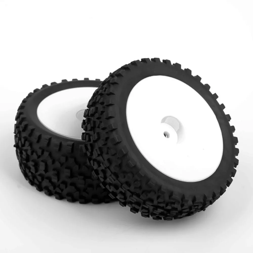 1:10 резиновые передние и задние шины белые колесные диски для радиоуправляемое Багги внедорожный автомобиль#484