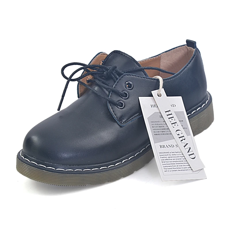 HEE GRAND/британский стиль; женская обувь на низком каблуке с круглым носком на шнуровке; обувь с толстой подошвой для студентов; XWD4464