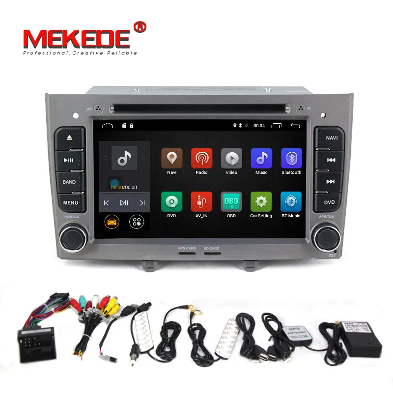 Perfect MEKEDE 1024*600 screen 4G LTE 2din Car DVD Player for Peugeot 408 308 Android 7.1 Quad core with GPS radio wifi BT free shipping 3