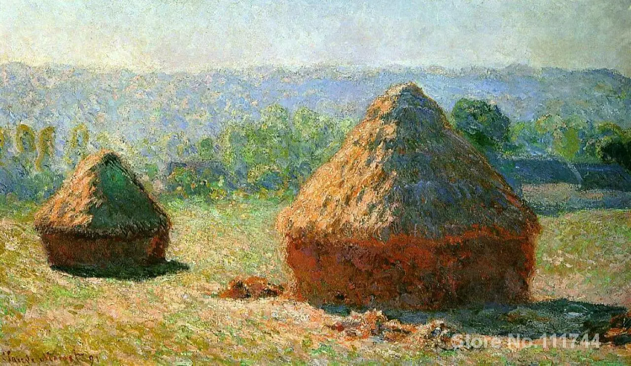 

bathroom art Grainstacks at the End of Summer Morning Effect by Claude Monet paintings Home Decor Hand painted High quality