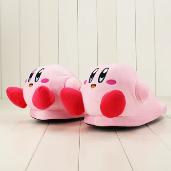 

32cm Anime Cartoon Cute Kirby Pink Plush Slippers House Winter Warmer Indoor Shoes Girls Soft Stuffed Toys Gifts