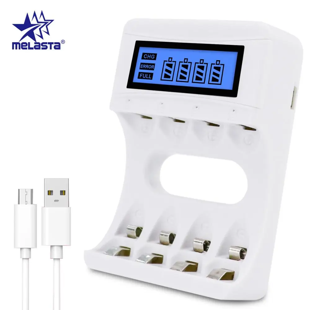 

Melasta 4 Slots Smart USB LCD display Battery Charger for AA/AAA/Ni-MH /Ni-CD Rechargeable Batteries free shipping