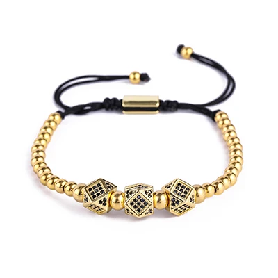 3pcs/set Luxury CZ Crown Ball Men Couple Bracelet Set Macrame Bead Charm Bracelets for Women Pulsera Masculina Armband Here - Окраска металла: 1 bracelet