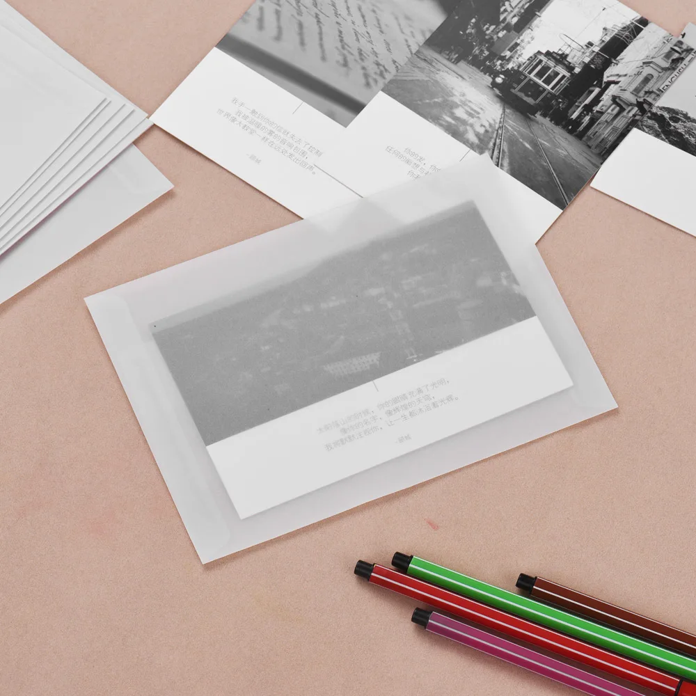 

10 Pcs Envelopes Paper Handmade White Vintage Translucent Writable Envelopes for Gift Card Invitation Package Personal Storage