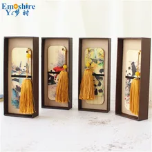 Закладка-панда, Бамбуковая кисточка, закладки, литературные канцелярские принадлежности, маленькие подарки, деревянная Закладка, китайские канцелярские принадлежности с коробкой M124