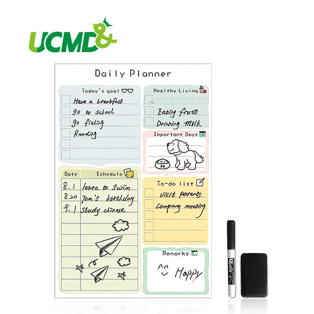 diy calendar dry erase board daily planner stickers time schedule chores planner