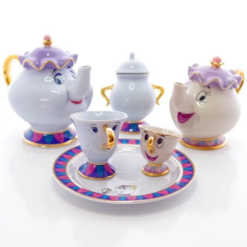 

Beauty and the Beast Coffee Mugs Set Chip Tea Cups and Mugs Sugar Cans Plate Sets Drinkware