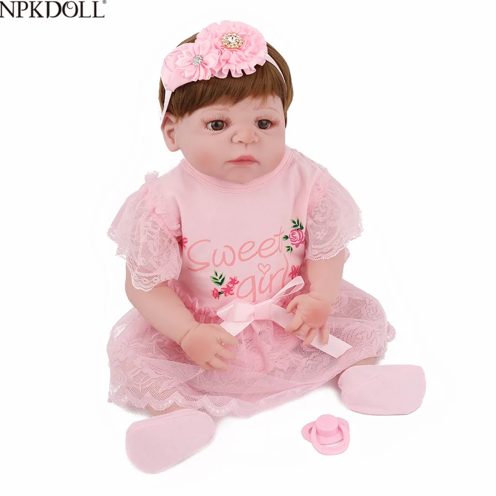 

NPKDOLL Full Silicone Reborn Baby Dolls New Lifelike 22 inche Handmade 55cm Realistic Girl Toy Children Gift Bebe Reborn Girl