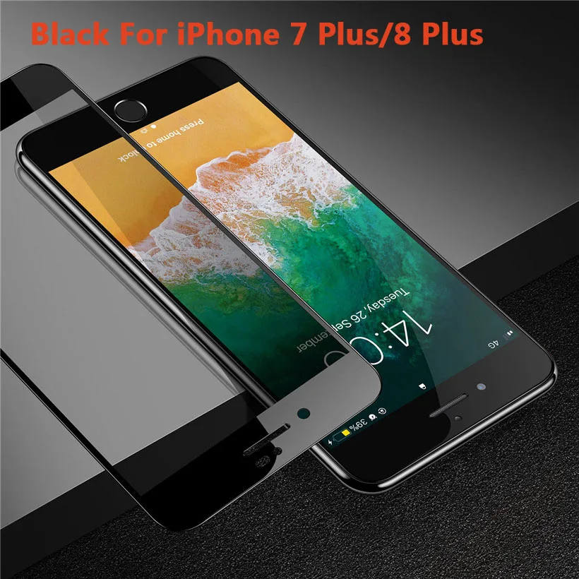 USLION антишпионское закаленное стекло для iPhone X XS XR Xs Max 8 7 6 6S Plus защита экрана полное покрытие защитное стекло - Цвет: Black for 7 8 Plus