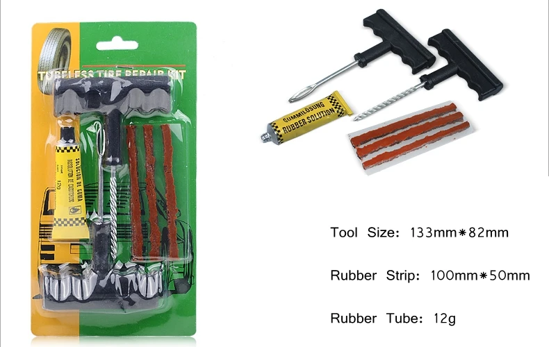 Car Tire Repair Kit Car Bike Auto Tubeless Tire Tyre Puncture Plug Repair Tool Kit (8)