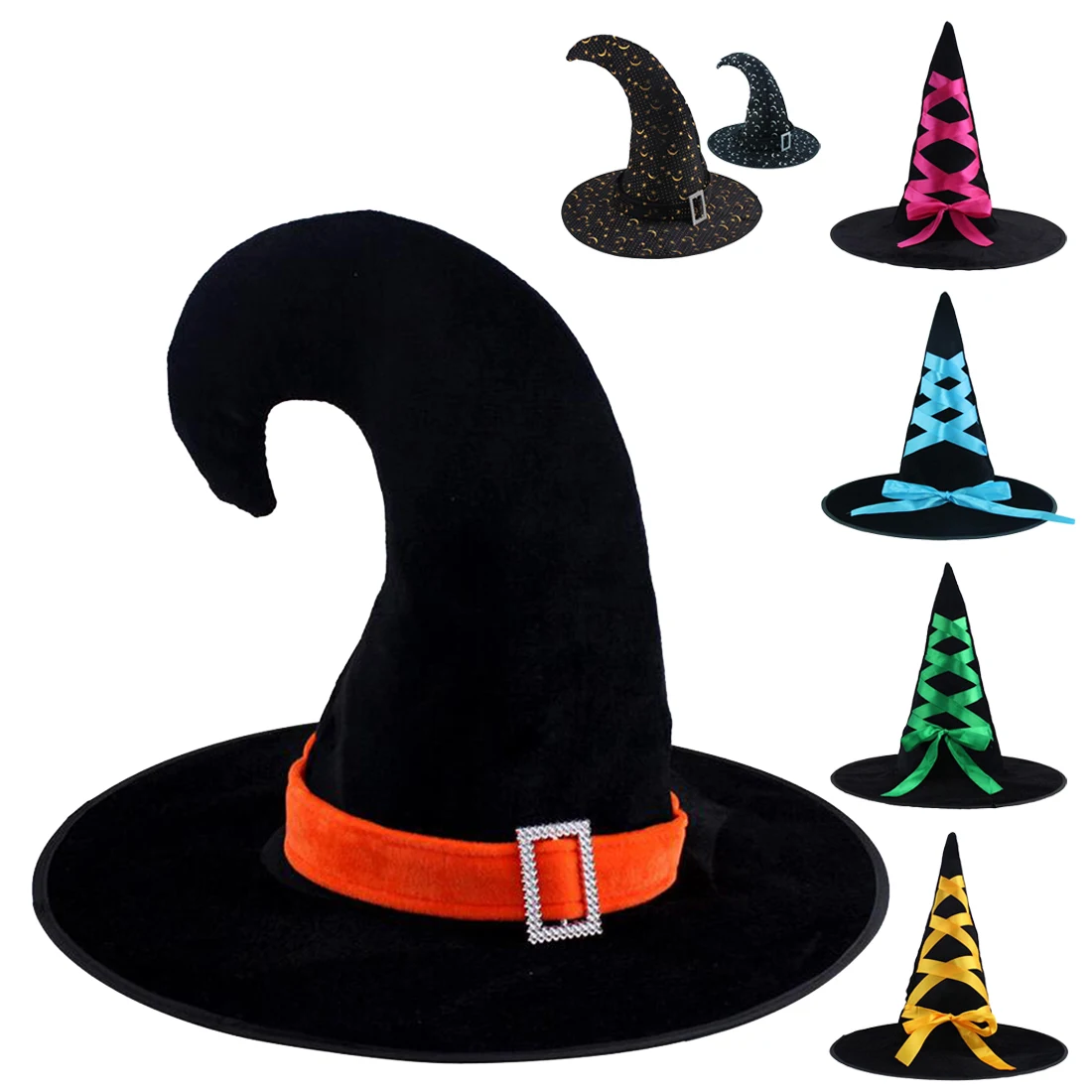 

Party Decoration 1Pc Adult Womens Cool Black Witch Hat For Halloween Costume Accessory Black Halloween Party Hat Props