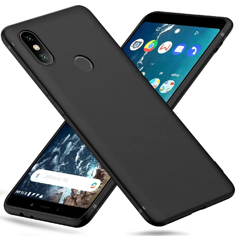 Для Xiaomi Mi A2 MiA2 Lite чехол черный ТПУ матовый для телефона отделка тонкий профиль
