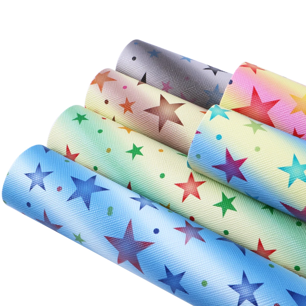 

David accessories 20*34cm Star Starfish Faux Artificial Synthetic Leather DIY Sewing Garment bags knot-bow,1Yc4739