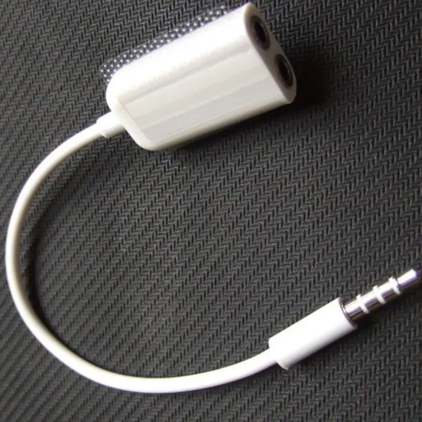 3 5mm Earphone Headphone Male 1 to 2 Dual Female Y Splitter Stereo Audio Cable Adapter Jack for iPod iPhone iPad 500pcs lot