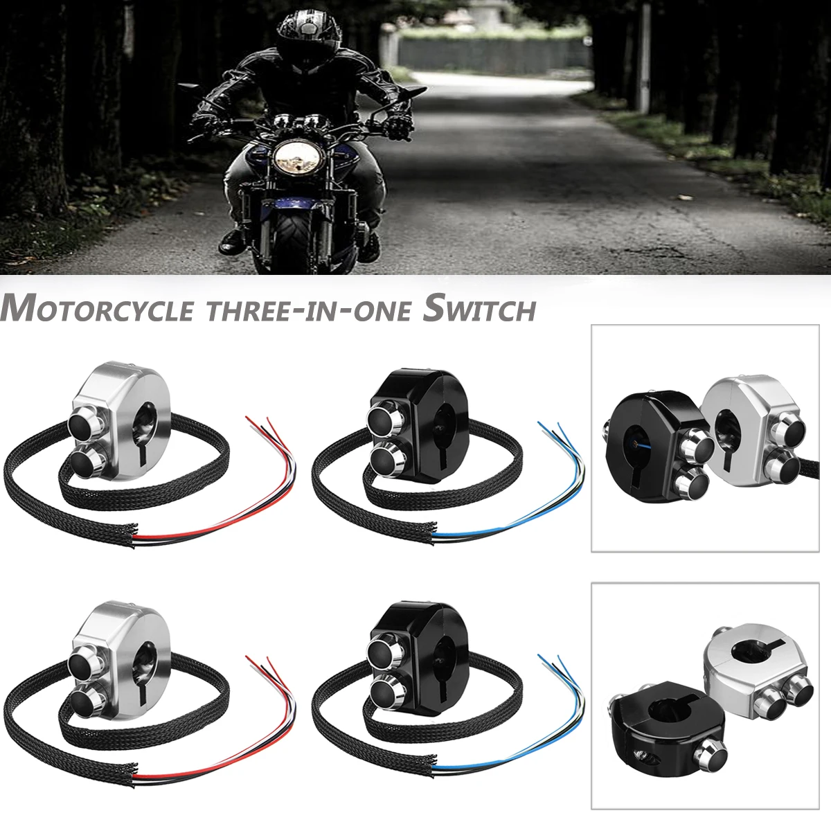 

Aluminium Alloy CNC Motorcycle Momentary Latching Switch Motorcycle Cafe Race Handle Grips Reset Buttons for Honda YamahaSuzuki