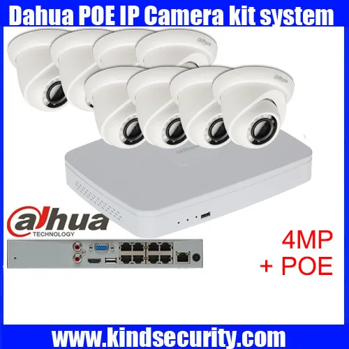 Dahua 8pcs 4MP POE IP Camera DH IPC HDW4421S System Security Camera Outdoor 8CH 1080P NVR4116