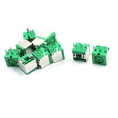 

10pcs Keyboard Mouse PS-2 PS/2 6 Pin Socket PCB DIN Jack Connector Green