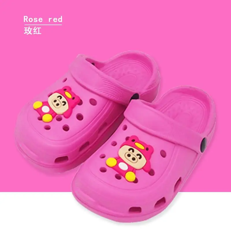 Детские сабо и сабо; Летние сандалии для мальчиков и девочек; милые тапочки на плоской подошве с рисунком свинки; детская садовая обувь - Цвет: as picture2