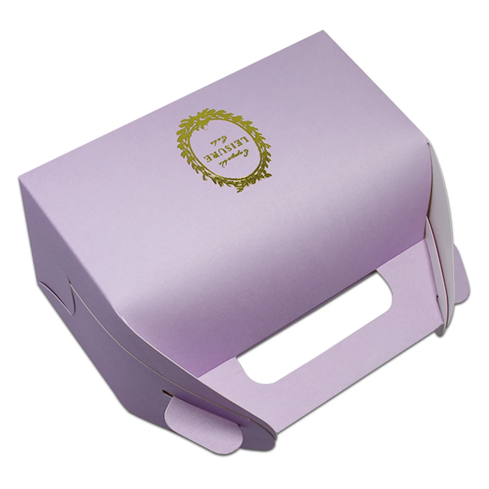 16.5x9x8 см белый/фиолетовый ручка коробки для Одежда для свадьбы, дня рождения подарок конфеты торт хранения Упаковка ручной работы Еда DIY Craft