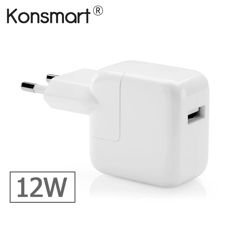 KONSMART 2.4A Fast Charging 12W USB Power Adapter Travel Phone Charger for iPhone 5s 6 6s 7 Plus iPad Mini Air Samsung for Euro