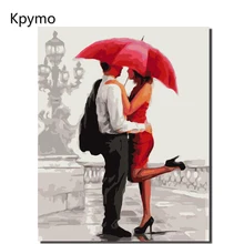Kpymo живопись по номерам счастливая пара на холсте уникальные подарки украшение дома картина для гостиной стены Искусство домашний декор