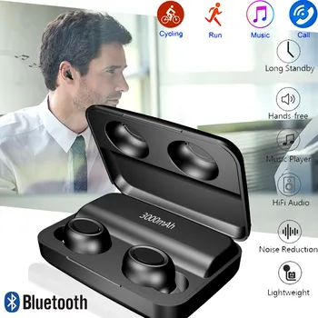 

VOBERRY Wireless Headset Bluetooth 5.0 Headset IPX7 Waterproof Extra Long Duration Stereo Play Biaural 3D Mini Headset 719#2