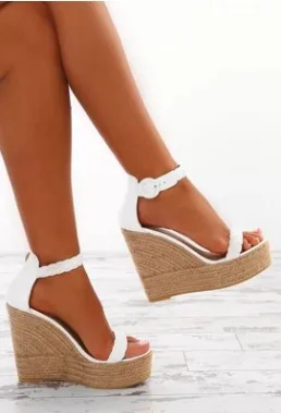 

Ankle Strap Front Rear Strap Platform Wedges Heels Women Sandals High Fashion Concise Summer Sandals Buckle Shoes