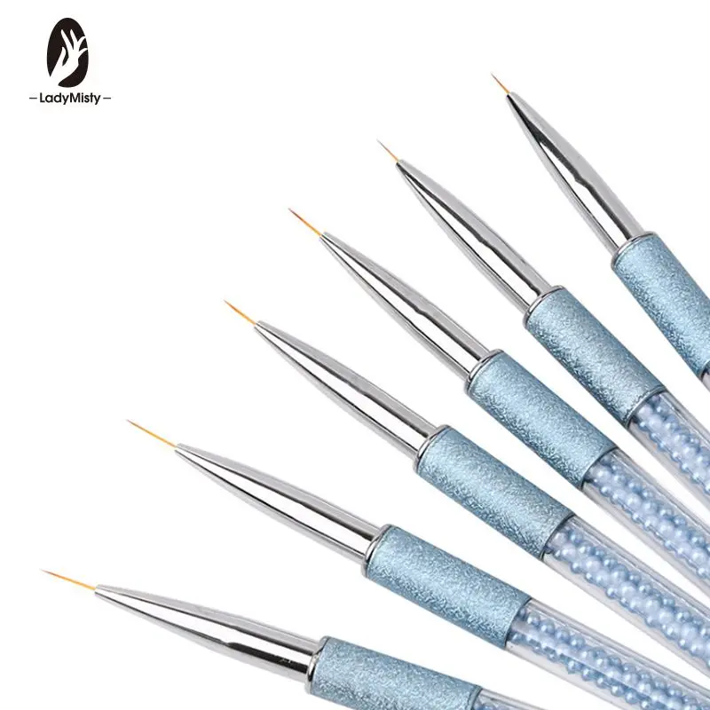

Ladymisty 5/7/9/10/11/13mm Nail Art Line Painting Brushes Crystal Acrylic Thin Liner Drawing Pen Manicure Tools UV Gel